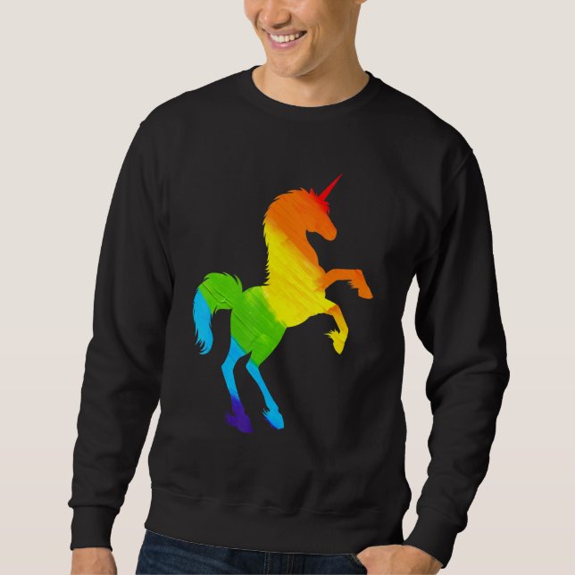 LGbt Pride Unicorn Rainbow Flag Human Rights Suppo Sweatshirt (Vorderseite)