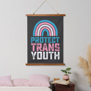 LGBT Prix Schützen Trans Transgender-Jugendkids Wandteppich Mit Holzrahmen