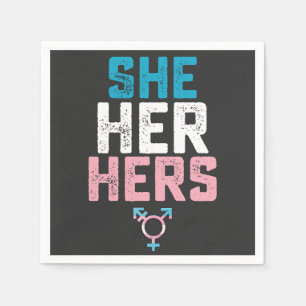 LGBT Prix sie ihre Trans Transgender Pronouns Serviette