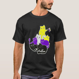LGBT Prix Social Movement Non Binary Cat Flag T-Shirt