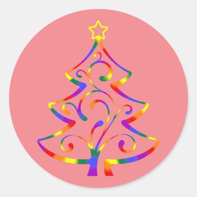 LGBT+ Prix Weihnachtsbaum-Sticker Runder Aufkleber (Vorderseite)