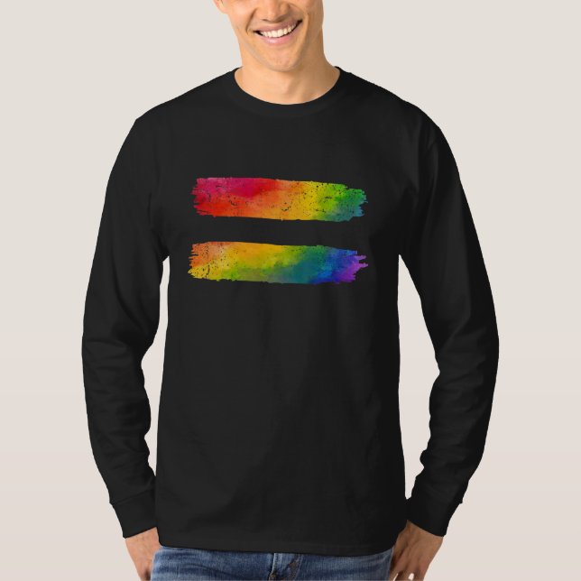 LGBT Q Equality Gay Pride Lesbian Rainbow Flag Pro T-Shirt (Vorderseite)