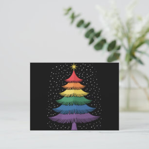 LGBT-Q Pride-Weihnachtsbaum-Pyjama-Regenbogenflagg Feiertagspostkarte