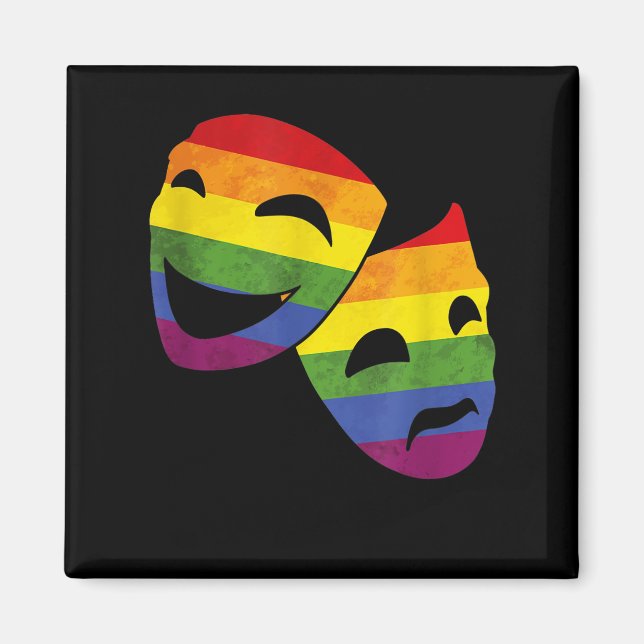 LGBT Queer Actor Actress Rainbow Theatrical Magnet (Vorne)