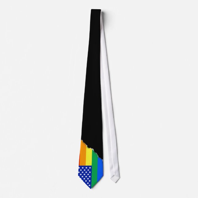 LGBT Rainbow American Flag Krawatte (Vorderseite)