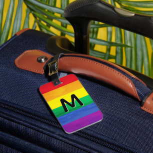 LGBT Rainbow Beach Monogram Personalisiert Gepäckanhänger