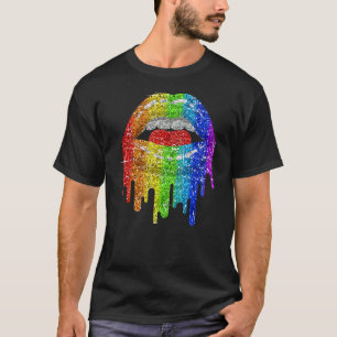 LGBT Rainbow Blues Lips Pride Gay Bisexual Lesbia T-Shirt