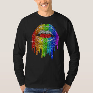LGBT Rainbow Blues Lips Pride Gay Bisexual Lesbia T-Shirt