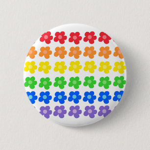 LGBT Rainbow Blume Gay Pride Freiheit und Gleichhe Button