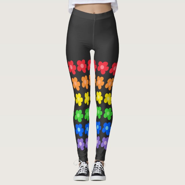 LGBT Rainbow Blume Gay Pride Freiheit und Gleichhe Leggings (Vorderseite)