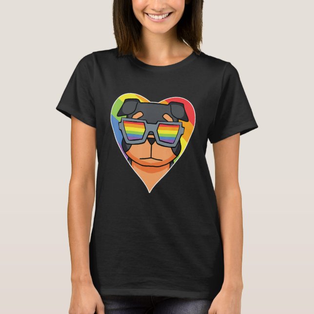 LGBT Rainbow   Dog Rottweiler   Gay Pride   Dog Ow T-Shirt (Vorderseite)