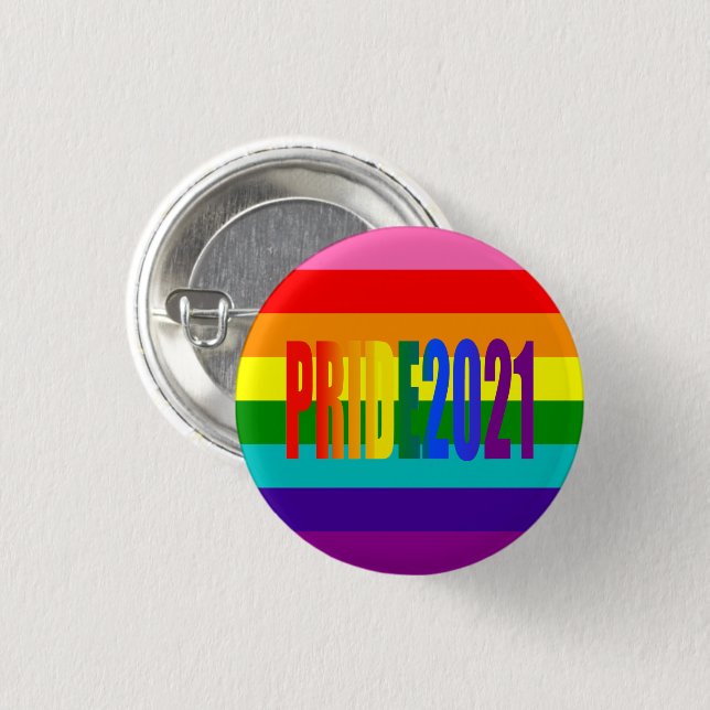 LGBT-Rainbow-Flag Gay Pride 2021 LGBTQ Button (Vorne & Hinten)