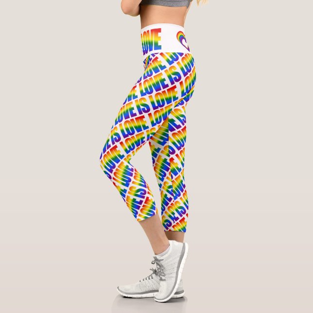 LGBT Rainbow Flag Textmuster Gay Pride LGBTQ Capri Leggings (Links)