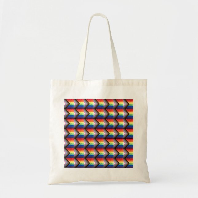 LGBT RAINBOW FORTSCHRITT PRIDE Fabric Gift Bag Tragetasche (Vorne)