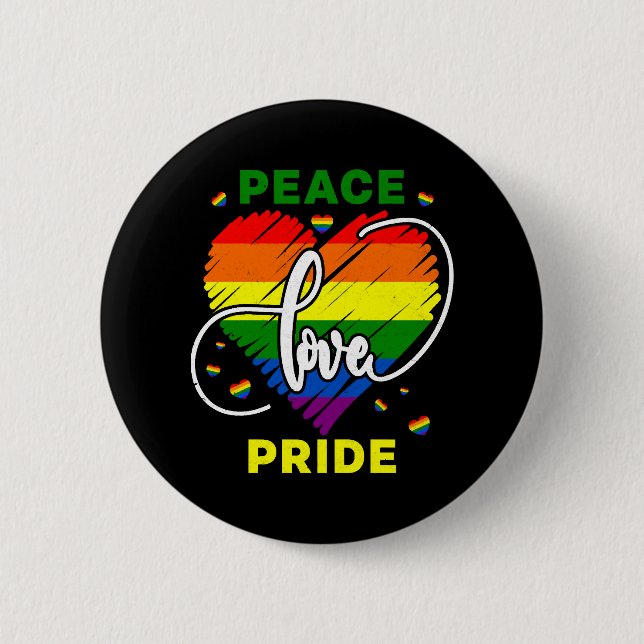 Lgbt Rainbow Gay Peace Liebe Prix Button (Vorderseite)
