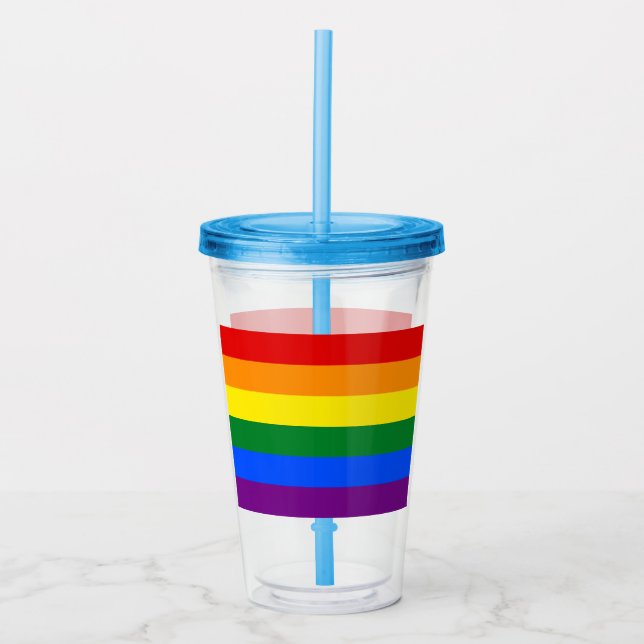 LGBT Rainbow Gay Pride Flag Acryltrinkbecher (Vorderseite)