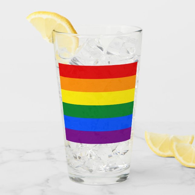 LGBT Rainbow Gay Pride Flag Glas (Vorderseite Ice)