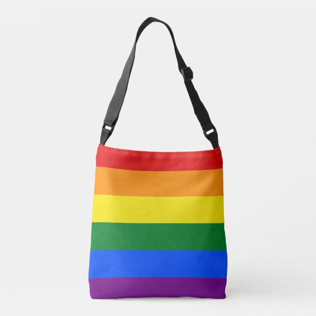 LGBT Rainbow Gay Pride Flag Tragetaschen Mit Langen Trägern (Rückseite)