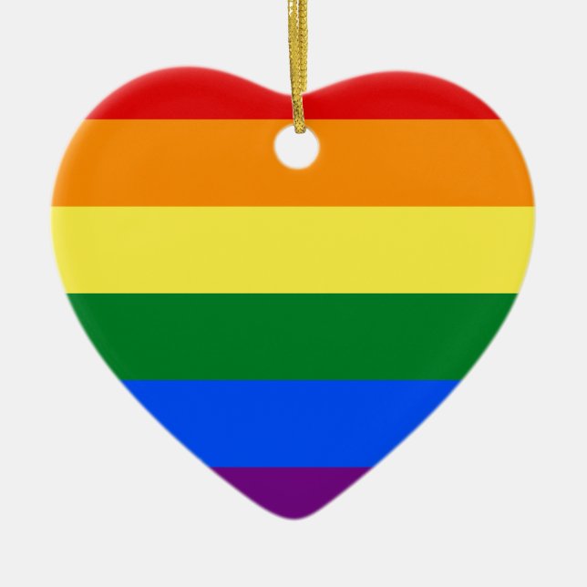 LGBT-Rainbow-Gay Pride Keramik Ornament (Vorne)
