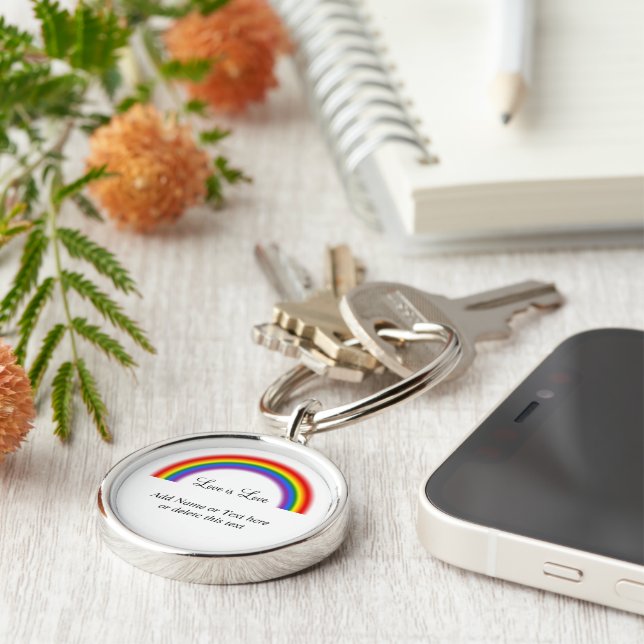 LGBT Rainbow Gay Pride Liebe ist Liebe oder Ihr Te Schlüsselanhänger (Seite)