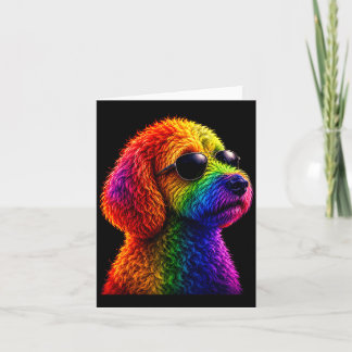 Lgbt rainbow goldendoodle with sunglasses gay karte