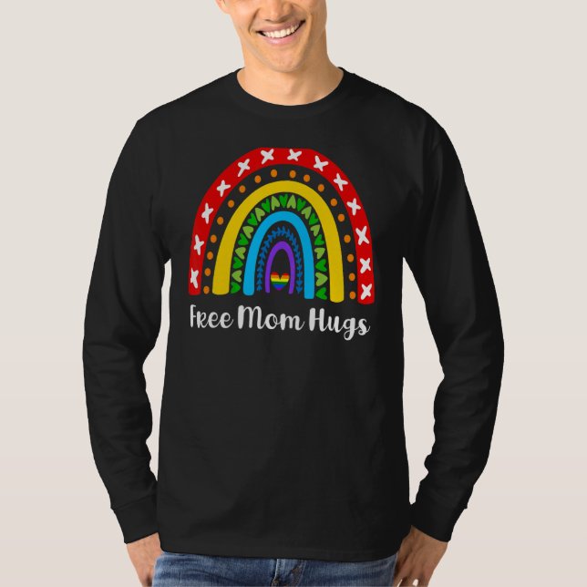 Lgbt Rainbow Heart Free Mama Hugs T-Shirt (Vorderseite)