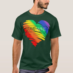 LGBT Rainbow Heart Liebe gewinnt Gay Lesbian Trans T-Shirt