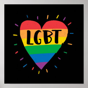 LGBT Rainbow Heart Poster