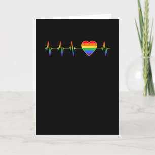 LGBT Rainbow Heartbeat EKG Karte