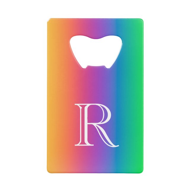 LGBT Rainbow Initial Stainless Steel Bottle Opener Geldbeutel Flaschenöffner (Vorderseite)