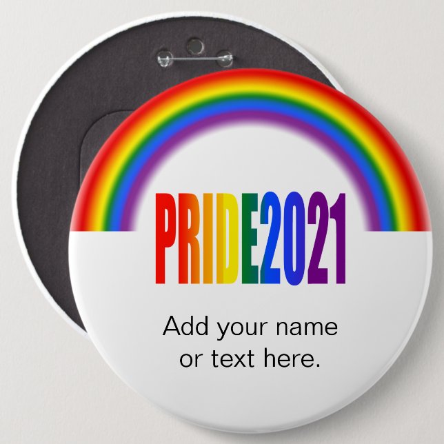 LGBT Rainbow LGBTQ Gay Pride 2021 Button (Vorne & Hinten)