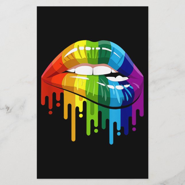 LGBT Rainbow Lip Gay Pride Briefpapier (Vorderseite)