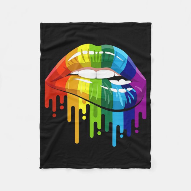 LGBT Rainbow Lip Gay Pride Fleecedecke (Vorderseite)