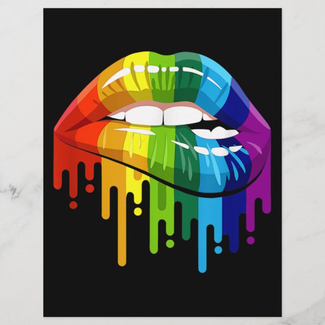 LGBT Rainbow Lip Gay Pride Flyer (Vorne)