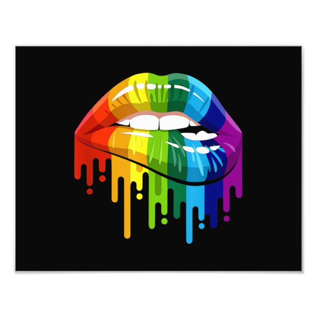 LGBT Rainbow Lip Gay Pride Fotodruck (Vorne)