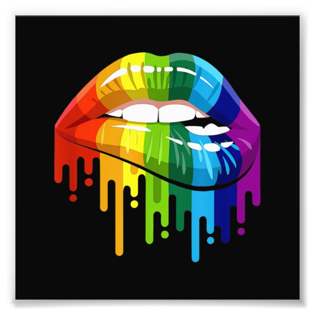 LGBT Rainbow Lip Gay Pride Fotodruck (Vorne)