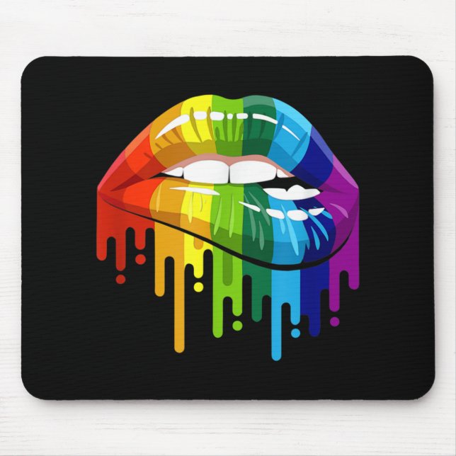 LGBT Rainbow Lip Gay Pride Mousepad (Vorne)
