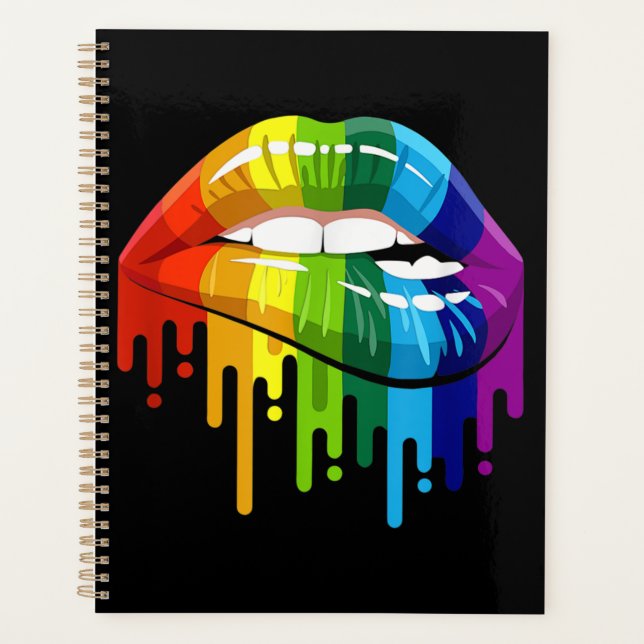 LGBT Rainbow Lip Gay Pride Planer (Vorderseite)