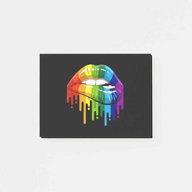 LGBT Rainbow Lip Gay Pride Post-it Klebezettel (Vorderseite)