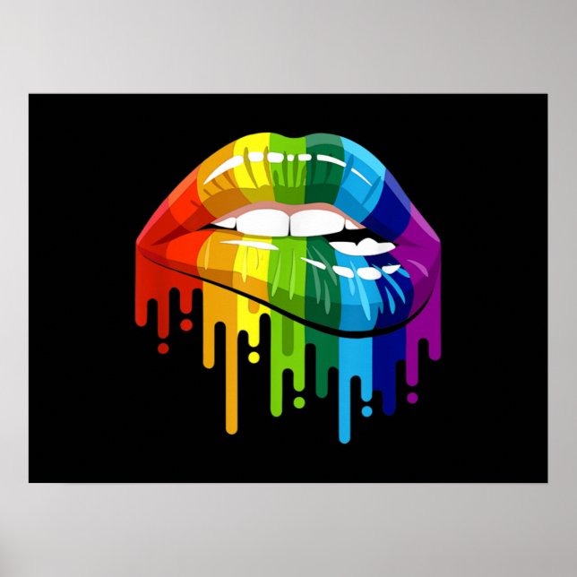 LGBT Rainbow Lip Gay Pride Poster (Vorne)
