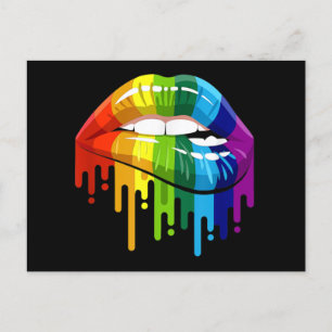 LGBT Rainbow Lip Gay Pride Postkarte