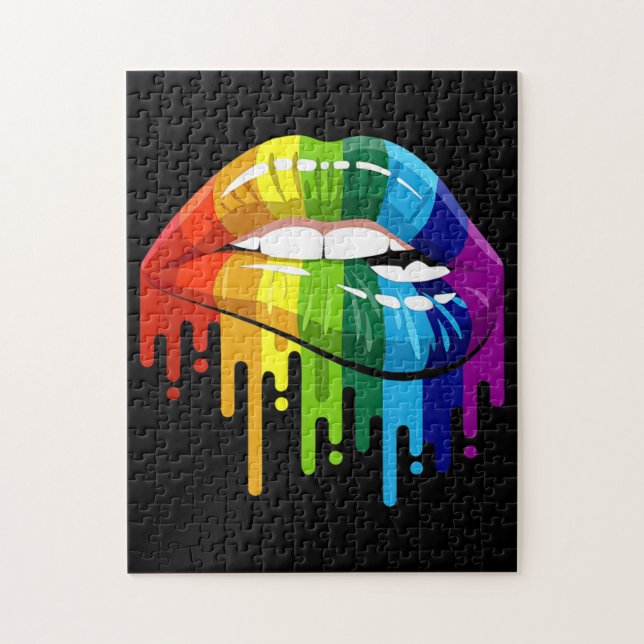 LGBT Rainbow Lip Gay Pride Puzzle (Vertikal)