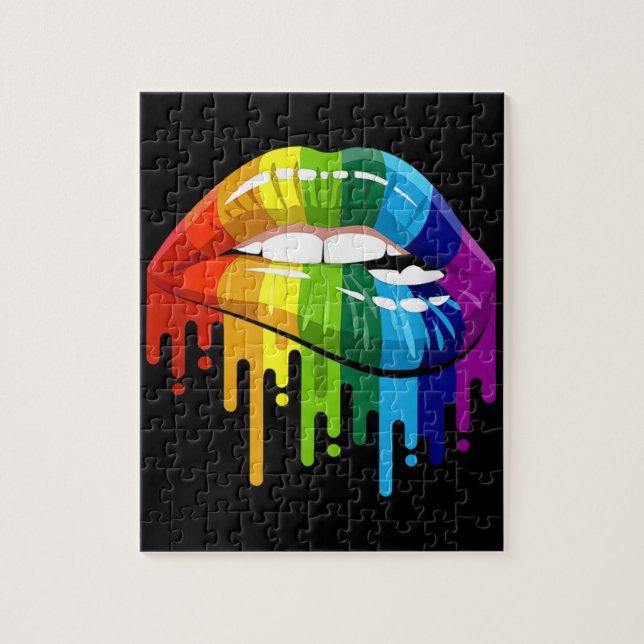 LGBT Rainbow Lip Gay Pride Puzzle (Vertikal)