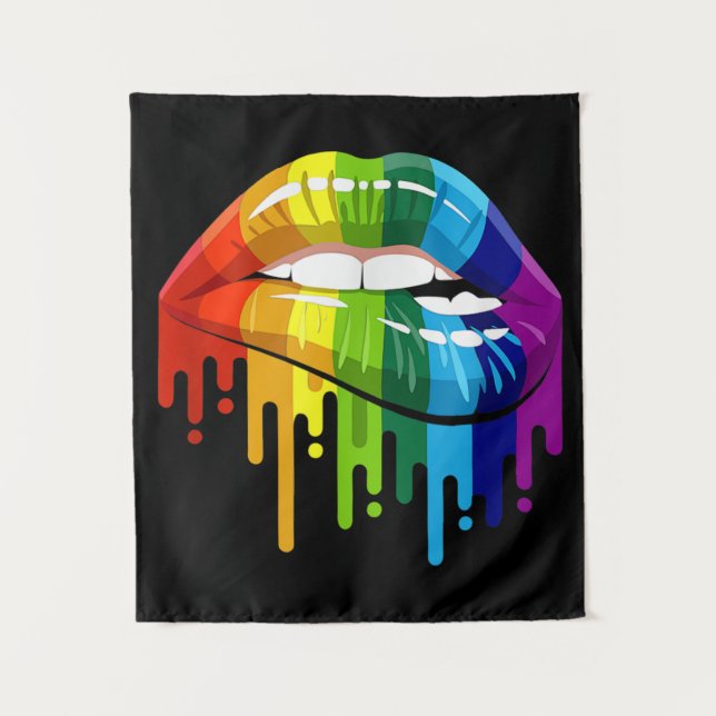LGBT Rainbow Lip Gay Pride Wandteppich (Vorderseite)