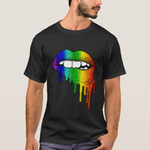 LGBT Rainbow Lips Pride Gay Homosexuelles lesbisch T-Shirt