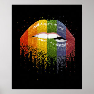 LGBT Rainbow Lips Prip - Homosexuell, lesbisch Poster
