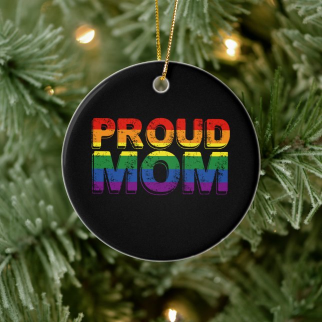 LGBT Rainbow Mama Gay Pride LGBT LGBTQ Keramik Ornament (Baum)