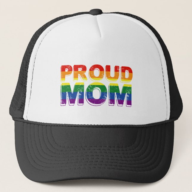 LGBT Rainbow Mama Gay Pride LGBT LGBTQ Truckerkappe (Vorderseite)
