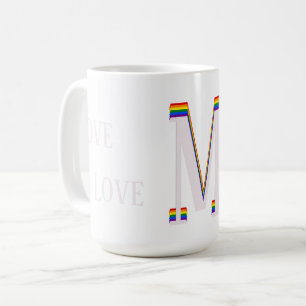 LGBT Rainbow Monogram Custom Text Liebe ist Liebe Kaffeetasse