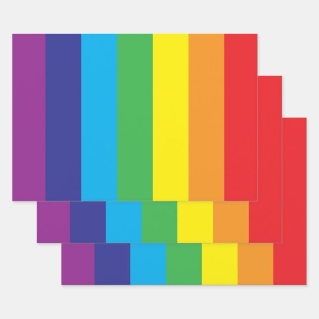 Lgbt Rainbow Pattern Geschenkpapier Set (Set)